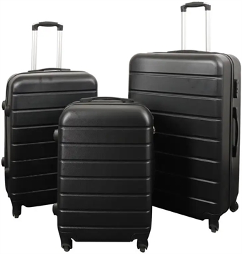 Se Kuffertsæt - 3 Stk. - Eksklusivt hardcase billige kufferter - Sort med striber hos Dynezonen.dk